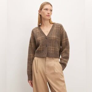 Everlane The Alpaca V Neck Cropped Cardigan Size S